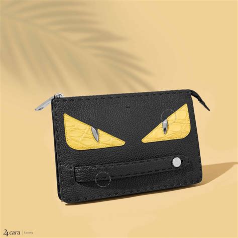 Fendi Monster Eyes Leather Clutch on SALE 